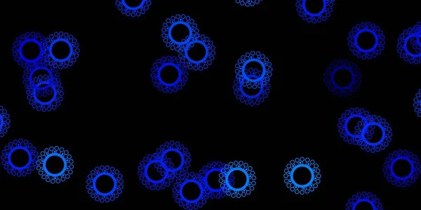 바이러스 기호가 어두운 파란색 백그라운드입니다 색채상의 추상적 형태로 보호를 페이퍼 — 스톡 벡터