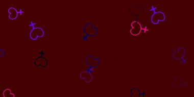 Açık mavi, üzerinde kadın hakları sembolleri olan kırmızı vektör dokusu. Kadın hakları aktivizmiyle soyut tarzda basit bir tasarım. Kadınların gücünü göstermek için en iyi tasarım.