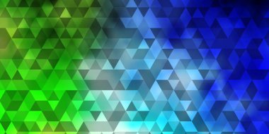 Açık mavi, çokgen şekilli yeşil vektör deseni. Renkli üçgenli modern soyut illüstrasyon. Posterler ve afişler için en iyi tasarım.