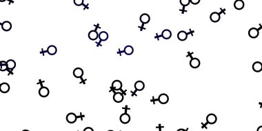 Açık mavi, üzerinde kadın hakları sembolleri olan kırmızı vektör dokusu. Değişken feminizm şekilli renkli bir illüstrasyon. Kadınların gücünü göstermek için en iyi tasarım..