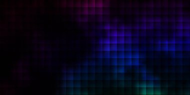 Dikdörtgenli koyu renkli vektör arkaplanı. Renkli dikdörtgenlerle soyut gradyan çizimi. İş tanıtımınız için tasarım.