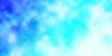 Küçük ve büyük yıldızlı hafif BLUE vektör arka planı. Yıldızlı modern geometrik soyut çizim. Hediyeleri paketlemek için desen.