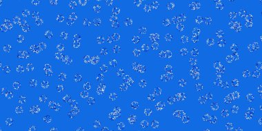 Çember şekilli açık mavi vektör düzeni. Doğa tarzında rengarenk çizimler. Broşürler, broşürler için desen.