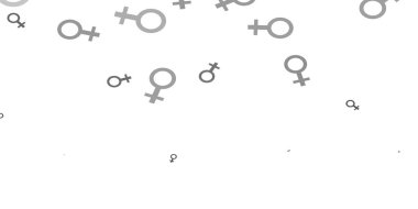 Feminizm öğeleriyle açık gri vektör deseni. Kadın hakları aktivizmiyle soyut tarzda basit bir tasarım. ui tasarımcıları için arkaplan