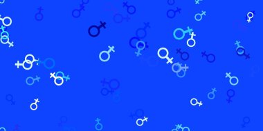 Açık Pembe, iş kadını işaretli mavi vektör şablonu. Kadın gücünün resmedildiği soyut bir çizim. Kadınların gücünü göstermek için en iyi tasarım..