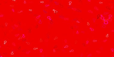 Feminizm elementleriyle açık kırmızı vektör deseni. Kadın hakları aktivizmiyle soyut tarzda basit bir tasarım. İşiniz için en iyi tasarım