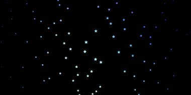 Koyu pembe, neon yıldızlı mavi vektör şablonu. Küçük ve büyük yıldızlı parlak renkli bir illüstrasyon. Cep telefonları için tema.