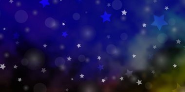 Açık Mavi, çemberli yeşil vektör arkaplan, yıldızlar.