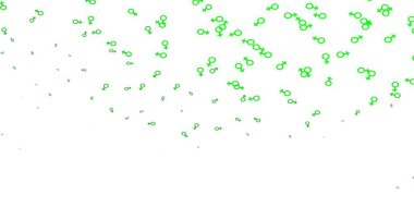 Açık yeşil, kadın hakları sembollü sarı vektör dokusu. Değişken feminizm şekilli renkli bir illüstrasyon. Uygulamalarınız için akıllı tasarım.