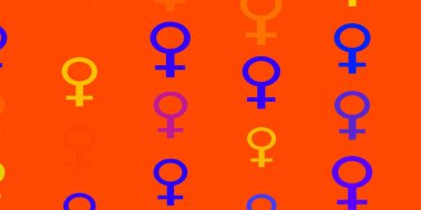 Feminizm elementleriyle açık kahverengi vektör deseni. Kadın gücünün resmedildiği soyut bir çizim. Uygulamalar için yeni tasarım.