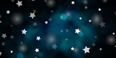 Daireli koyu mavi vektör şablonu, yıldızlar.