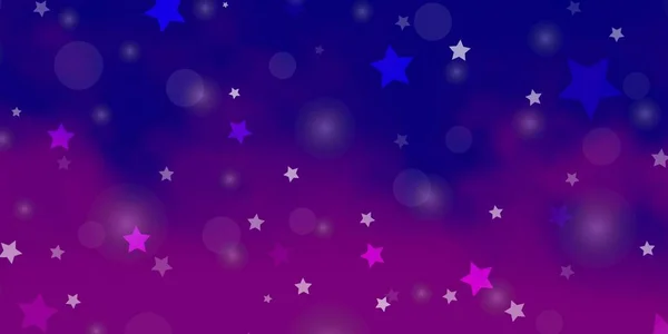 Luz Púrpura Textura Vectorial Rosa Con Círculos Estrellas Ilustración Abstracta — Vector de stock