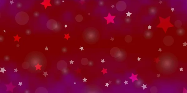 Violet Clair Fond Vectoriel Rose Avec Cercles Étoiles — Image vectorielle