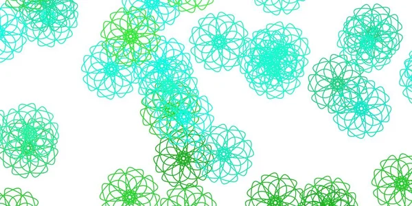 Hellgrünes Vektor Doodle Muster Mit Blumen Einfache Farbige Illustration Mit — Stockvektor