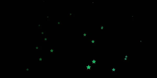Plantilla Vectorial Verde Oscuro Con Estrellas Neón Diseño Decorativo Desenfoque — Vector de stock
