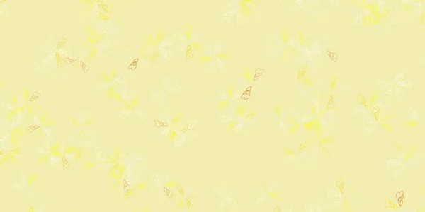 葉を持つ薄黄色のベクトル抽象アートワーク グラデーションのあるエレガントな自然パターンに葉を出します 女性の日の昇進のパターン — ストックベクタ