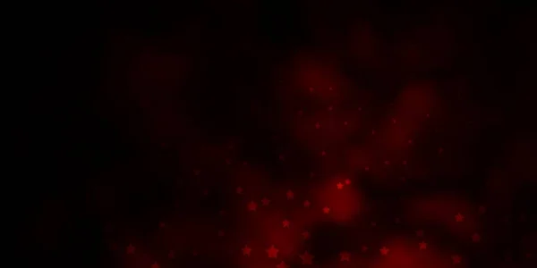 Fondo Vectorial Rojo Oscuro Con Estrellas Pequeñas Grandes — Archivo Imágenes Vectoriales