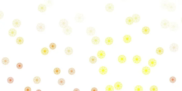 Jasnożółty Wektor Tekstury Doodle Kwiatami Prosta Konstrukcja Kwiatami Abstarct Tle — Wektor stockowy