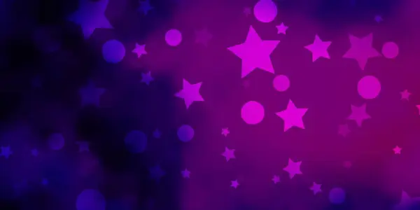 Plantilla Vectorial Dark Purple Con Círculos Estrellas Ilustración Abstracta Brillo — Vector de stock