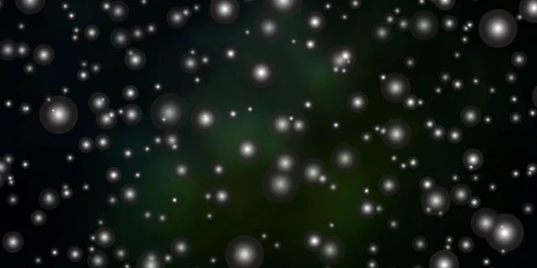 ダークグリーンベクトル背景とともにカラフルな星 — ストックベクタ