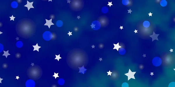 Luz Azul Vector Fondo Con Círculos Estrellas Ilustración Con Conjunto — Vector de stock