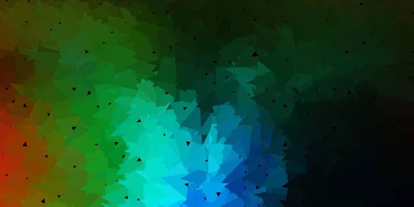 Fundo Triângulo Abstrato Vetorial Multicolorido Escuro Ilustração Abstrata Com Triângulos — Vetor de Stock