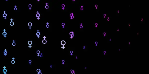 Lichtgrijze Vectorachtergrond Met Vrouwelijke Krachtsymbolen Kleurrijke Illustratie Met Gradiënt Feminisme — Stockvector