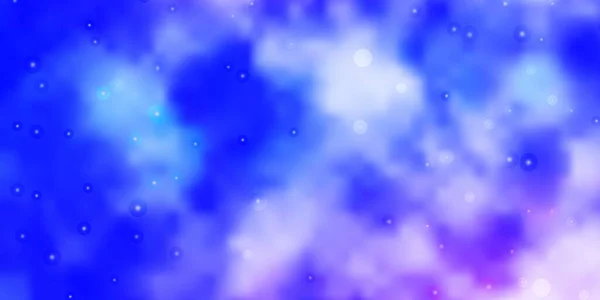 Ljusrosa Blå Vektormall Med Neonstjärnor Glänsande Färgstark Illustration Med Små — Stock vektor