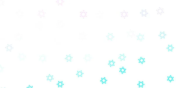Светло Розовый Синий Векторный Рисунок Коронавирусными Элементами Абстрактная Иллюстрация Биологическими — стоковый вектор