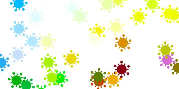 Luz Multicolor Vector Telón Fondo Con Símbolos Virus Coloridos Símbolos — Archivo Imágenes Vectoriales