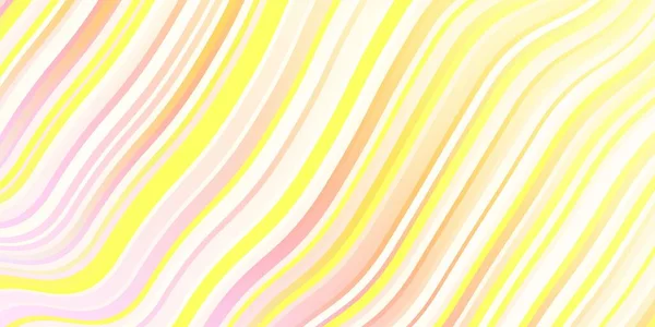 Rose Clair Motif Vectoriel Jaune Avec Lignes Courbes Illustration Abstraite — Image vectorielle