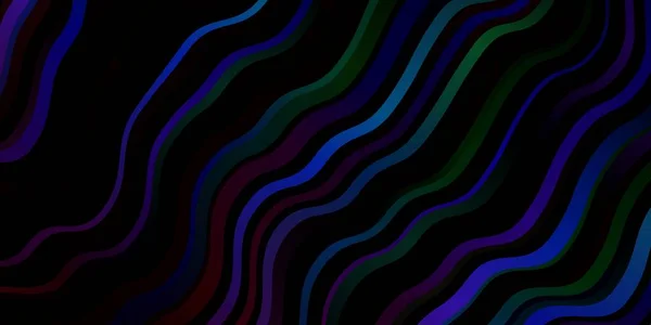 Donkere Multicolor Vector Achtergrond Met Krommen Gradiënt Illustratie Eenvoudige Stijl — Stockvector