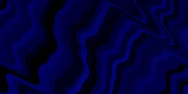 Tmavě Modrá Vektorová Textura Křivými Čarami Barevný Geometrický Vzorek Křivkami — Stockový vektor