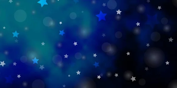 Fondo Vector Azul Oscuro Con Círculos Estrellas — Archivo Imágenes Vectoriales