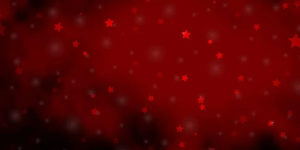 Dark Red Vector Background Small Big Stars — Stock Vector