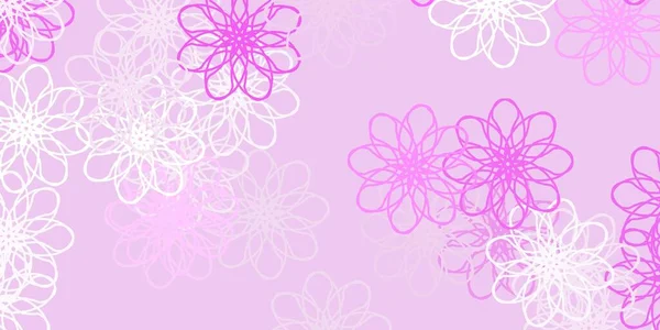 Padrão Doodle Vetor Rosa Claro Com Flores Ilustração Colorida Simples —  Vetores de Stock