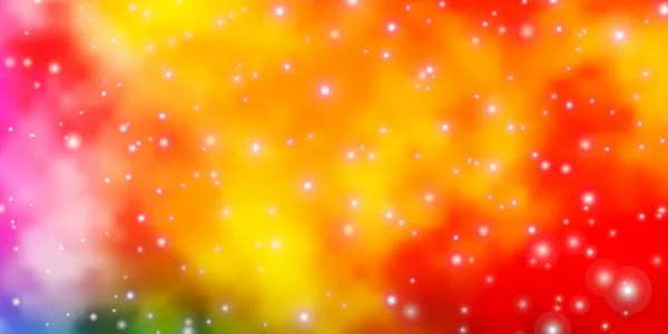 ネオン星と光多色ベクトルテンプレート — ストックベクタ