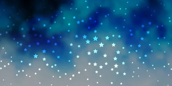 Fondo Vectorial Azul Oscuro Con Estrellas Pequeñas Grandes Diseño Decorativo — Vector de stock