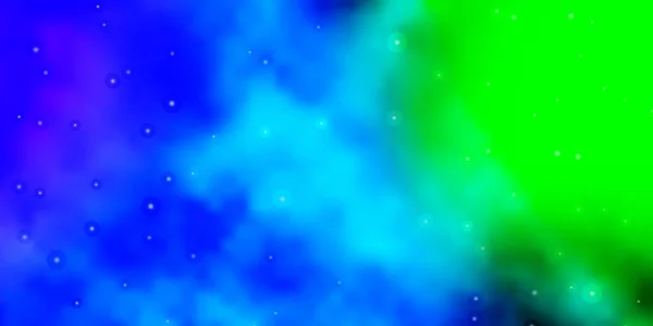 Açık Mavi Küçük Büyük Yıldızlı Yeşil Vektör Arkaplanı — Stok Vektör