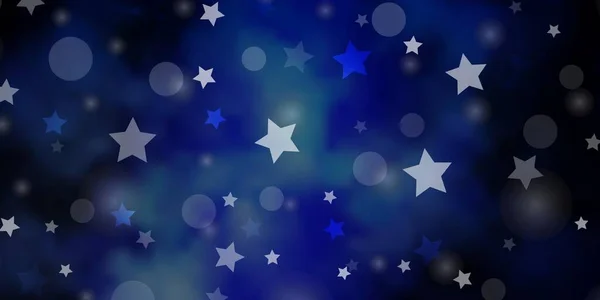 Layout Vetorial Blue Escuro Com Círculos Estrelas — Vetor de Stock