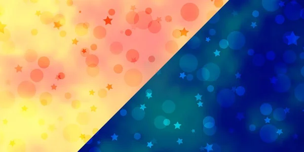 Fondo Vectorial Con Círculos Estrellas Ilustración Abstracta Con Manchas Colores — Vector de stock