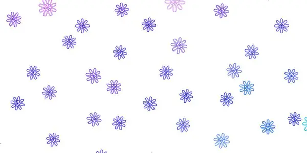 Light Purple Layout Vettoriale Naturale Con Fiori Fiori Colorati Stile — Vettoriale Stock