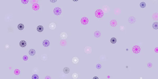 Luz Modelo Vetor Doodle Roxo Com Flores Design Moderno Com —  Vetores de Stock