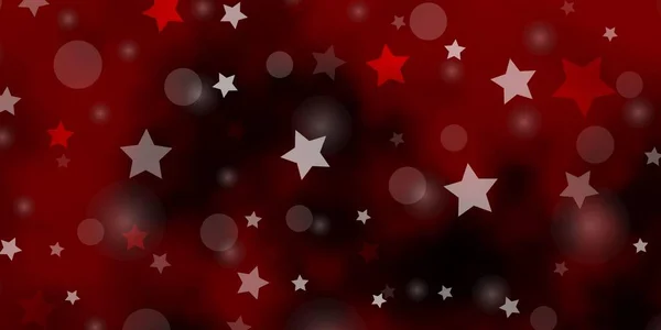 Light Red Vector Texture Circles Stars — Stock Vector