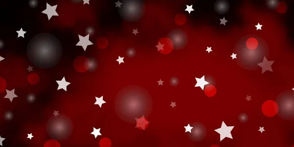 Fundo Vetor Vermelho Escuro Com Círculos Estrelas — Vetor de Stock