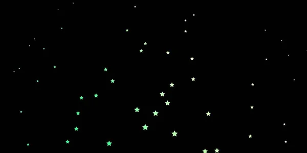 Plantilla Vectorial Verde Oscuro Con Estrellas Neón — Vector de stock