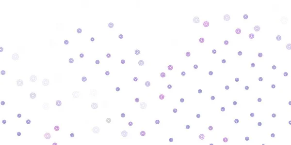 Modèle Doodle Vectoriel Bleu Clair Rouge Avec Des Fleurs Illustration — Image vectorielle