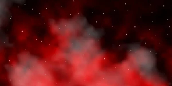 Fondo Vector Rojo Oscuro Con Estrellas Pequeñas Grandes Ilustración Decorativa — Vector de stock