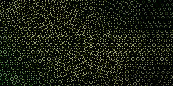 Verde Oscuro Textura Vector Amarillo Con Círculos — Vector de stock