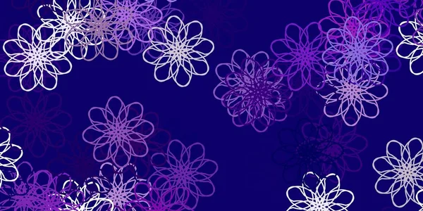 Hellrosa Vektor Doodle Muster Mit Blüten Einfaches Design Mit Blumen — Stockvektor
